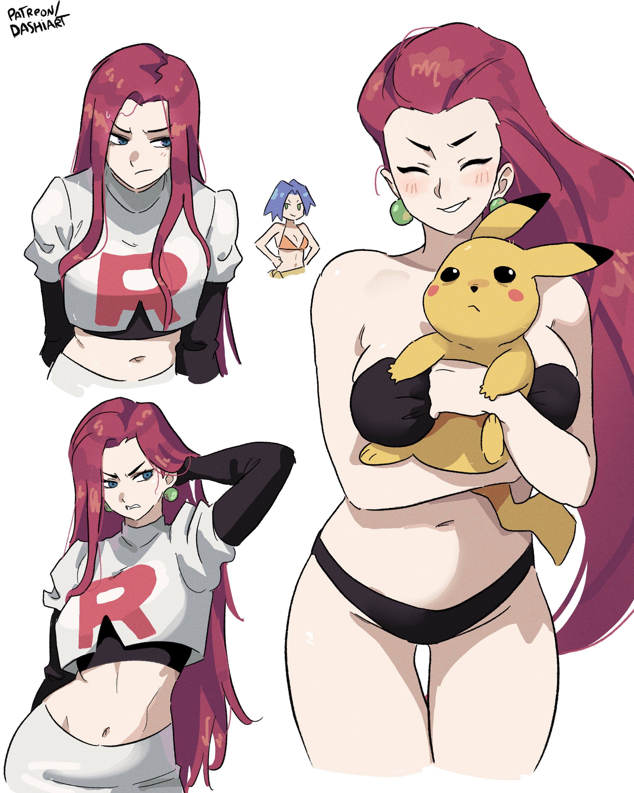 Jessie của Team Rocket trong các trang phục khác nhau